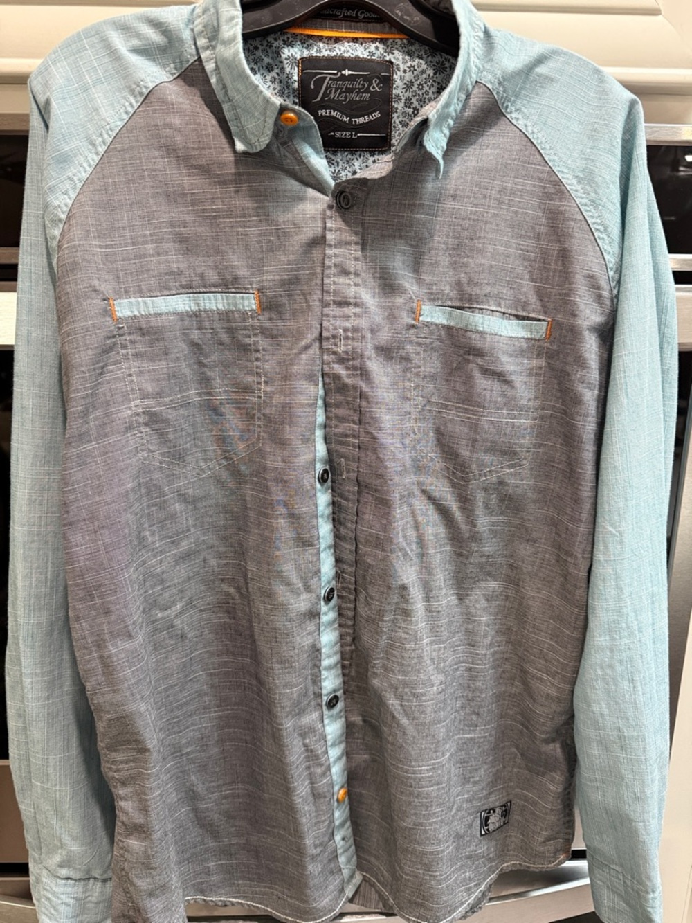 Tranquility by Colorado Clothing Men's Two-Tone Gray and Light Blue Dress Shirt